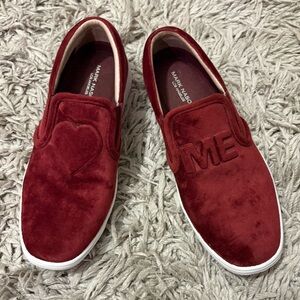 Mark Nason Love Me Burgundy Velvet Slip-On Loafers